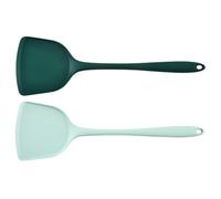 SHINEOFI 2pcs Food-Grade Silicone Non-Stick Spatulas for Cooking, Heat-Resistant Multi-Function Kitchen Wok and Frying Spatulas, 86g Each, Nordic and Grandmother Green Colors, Household Use