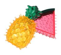 SHINEOFI 2pcs Freezable Puppy Chew Ice Crystal Cooling Box Set Watermelon Pineapple Shapes Soft TPU Material Interactive Teething for Small to Large Dogs Summer Cooling Play