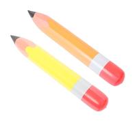 SHINEOFI 2Pcs Giant Inflatable Pencil Props Jumbo Crayon Decorations for Birthday Parties Classroom Supplies Safe PVC Orange Yellow Blow Up Crayons