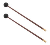 SHINEOFI 2pcs Glockenspiel Mallets with Wood Handle and Rubber Tip for Enhanced Resonance and Pitch Control, Coffee Colour, for Music Education and Meditation
