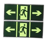 SHINEOFI 2pcs Glowing Acrylic Exit Sign Stickers Adhesive Emergency Exit Indicator Easy to Use for Supermarkets Hotels and Corridors Practical Glow the Dark Design