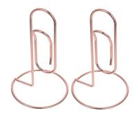 SHINEOFI 2pcs Gold Metal Note Holder Rose Gold Card Clip for Office Desk Versatile Photo Memo Clip Organizer for Business Cards Table Numbers Stylish Desktop Accessory