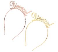 SHINEOFI 2pcs Golden Alloy Hair Hoops Headband Smooth and Shiny Surface, Elastic and Simple Headdress for Leavers Party and Divorced Themed Parties Hair Accessories