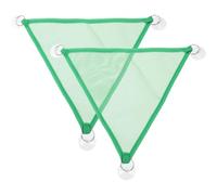 SHINEOFI 2pcs Green Canvas Reptile Mesh Hammock with Suction Cups for Tanks | Elevated Resting Spot, Easy Hanging Setup, Acrylic Tanks and Snakes, Bearded Dragon Keepers