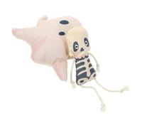 SHINEOFI 2pcs Halloween Cat Toys for Indoor Cats Plush Ghost and Skull Shaped Teasing Toys with Comfortable Touch and Resistant to Pull and Bite Cute Small for Pet Play