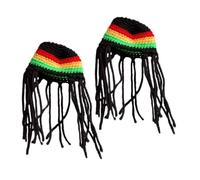 SHINEOFI 2pcs Hand-knitted Small Pet Hat for Halloween Party Breathable Polyester Crochet Cat and Dog Headgear Comfortable Festive Costume for Cats Dogs Kittens Hamsters