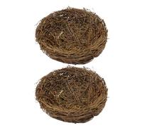 SHINEOFI 2pcs Handmade Rattan Bird Nests Craft for Garden Decor, Rustic and Minimalist Style with Fine Craftsmanship, Versatile Decoration Suitable for Outdoor Patio or Yard