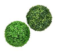 SHINEOFI 2pcs Hanging Artificial Grass Balls 23cm Eucalyptus Style Topiary Spheres for Wedding, Mall Garden Hanging Décor, Vivid Plastic Plant Pendants for Indoor Outdoor Use