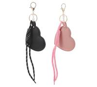 SHINEOFI 2pcs Heart-shaped Compact Travel Mirrors with 360-degree Rotating Pu Leather and Metal Frame, Secure Closure, Stylish Design for Makeup Touchups the Go