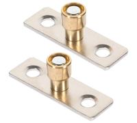SHINEOFI 2pcs Heavy-Duty Nylon Barn Door Floor Guide Rollers with Copper Axle 10mm for Sliding Cabinet and Home Doors, Metal Floor Track Stopper Hardware for Stable Sliding