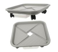 SHINEOFI 2Pcs Heavy Duty Rolling Plant Tray with Wheels Sturdy Round Movable Flower Pot Holder for Indoor Outdoor Garden Pots Plant Stand with Water Storage Tray Supports Large Potted Trees