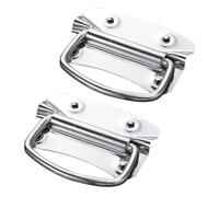 SHINEOFI 2pcs Industrial Cabinet Pull Handles Flush Mounted Surface Mount Lift Ring Handles with Nickel Plated Steel Construction for Electrical Boxes and Container Doors