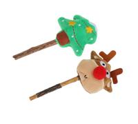 SHINEOFI 2pcs Interactive Cat Chewing for Long-haired and British Shorthair Cats, Xmas Theme Wooden and Cotton Molar Stick to Strengthen Relationship and Clean Cat's Teeth during Play