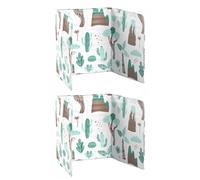 SHINEOFI 2pcs Kitchen Oil Splatter Screen Aluminum Foil Insulation Board Green Cactus Pattern, Household Stove Splash Guard Baffle for Cooking Oil Protection and Heat Random Color