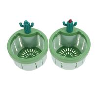 SHINEOFI 2pcs Kitchen Sink Filter Strainer Basket Durable Hair Catchers for Debris Removal Easy to Clean Design Stylish Functional Sink Drain Plug Green Color