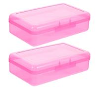 SHINEOFI 2pcs Large Capacity Pencil Case Plastic Pencil Box for School Classroom Office Supplies Extra Large Crayon Case Art Sketch Students Stationery Holder