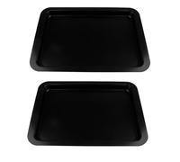 SHINEOFI 2pcs Large Non-Stick Rectangular Carbon Steel Baking Pans 33x23x2cm, Black Bread and Cake Bakeware Set for Oven Use