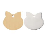 SHINEOFI 2pcs Large Stainless Steel Cat and Dog Id Tags, Silver and Copper Pet Identity Pendants, Anti-Lost Name Tags for Collar Accessories