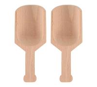 SHINEOFI 2pcs Large Wooden Spoons and Household Use, Solid Wood Tea Leaf and Salt Scoops, Useful Kitchen Utensils for Home and Teaware Accessories