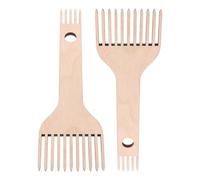 SHINEOFI 2pcs Loom Weaving Comb Handheld Wooden Double-ended Weaving Comb, Beige Wood, Fine-toothed Precision, for Home Décor and Artistic Tapestry Pursuits, Beginners and Experts