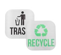 SHINEOFI 2pcs Magnetic Recycling Trash Bin Stickers Stainless Steel Recycle Magnets with Universal Symbol Recognition and Vivid Printing for Public Places and Playgrounds