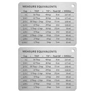 SHINEOFI 2pcs Magnetic Stainless Steel Measurement Conversion Charts for Cups Teaspoons Kitchen Fridge Magnets