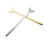 SHINEOFI 2Pcs Mermaid Shape Stylus Pen for Tablet and Touchscreen Devices, Plastic Pointed Stylus Touch Pen Compatible Phones and Laptops, Silver and Gold