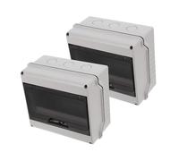 SHINEOFI 2pcs Outdoor Electrical Distribution Box for Charging Stations Din Rail Enclosure with Transparent Window Protective Power Management Case for Residential and Commercial Use