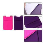 SHINEOFI 2pcs Phone Wallet Card Holder for Mobile Phone and Bus Card Stylish Leather and Polyester with Adhesive for Secure Storage and Convenient Use