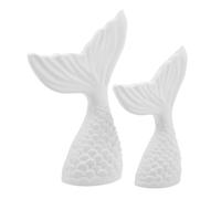 SHINEOFI 2pcs Photography Decorative Ornaments Gypsum Fish Tail Figurines for Coastal Ocean Themed Home Wedding and Party Centerpiece
