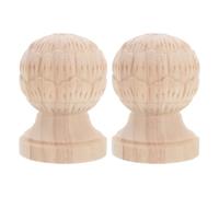 SHINEOFI 2pcs Pineapple Wood Post Cap Finial for Stair Newel Posts Unfinished Embossed Wood with European Style Decorative Easy Integration for Home Staircase Renovation