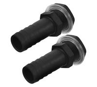 SHINEOFI 2pcs Plastic Bulkhead Fittings Threaded Connector for Rain Barrels Garden Hose Water Tank Adapter Barrel Connector with Double Threaded Design
