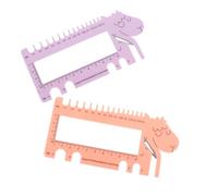 SHINEOFI 2pcs Plastic Crochet Needle Gauge Ruler with Comfortable Edges and Sheep Head Design, Easy to Hold Knitting Hook Gauge for Measuring Knitting Crochet Needles