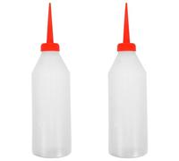 SHINEOFI 2pcs Plastic Squeeze Oil Dispenser Bottles with Precision Needle Tips for Sewing Machines and Light Machine Oil Efficient Red Nozzle for Accurate Application Includes Spare Jug for