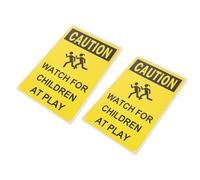 SHINEOFI 2pcs Playing Road Safety Signs, Reflective Metal Caution Plates for Activity Areas, Slow down Traffic Warning Signs for Neighborhoods, Parks, and Schools