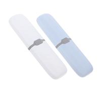 SHINEOFI 2pcs Portable Toothbrush Storage Box Travel Toothbrush and Small Toothpaste Holder Leakproof Case for Camping Business Gym Home Use Compact Organizer