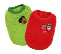 SHINEOFI 2pcs Rabbit Warm Vest Set for Small Pets - Avocado Strawberry XS Bunny Clothes, Wear-Resistant, Washable Decorative Bunny Garments for Indoor and Outdoor Use