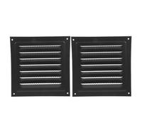 SHINEOFI 2Pcs Rainproof Roof Exhaust Vent Covers with Mesh, Universal Bathroom and Rv Fan Ventilation Grilles, Black 150X150Mm Exterior Wall Vent Caps for Home and Travel Trailer