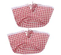 SHINEOFI 2PCS Red Plaid Rattan Basket Liners for Small Picnic and Laundry Baskets Washable Fabric Cloth Inserts Compatible with Oval Wicker Storage 26x18x15cm Decorative Replacement Liners