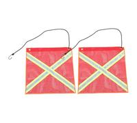 SHINEOFI 2pcs Reflective Safety Warning Flags for Trucks and Trailers, Flexible Pvc Mesh Material, Universal Fit for Construction and Night Driving, 18x18 Inch Outdoor Trailer Safety Banner