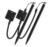 SHINEOFI 2pcs Resistive Stylus Pen with Spring Rope, Holder and Antiloss Lanyard, Smooth Writing for Resistive Touchscreen Devices, Set of 2 Stylus, Black