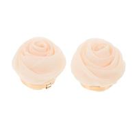 SHINEOFI 2pcs Rose Button Cover Clips for Cufflinks, Embellished Lightweight Cloth and Metal Flower Button Jewelry for Dress Clothes, Stylish Beige Floral Sleeve Decorations for Casual