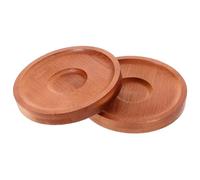 SHINEOFI 2pcs Rotating Whiskey Glasses with Walnut Color Bamboo Base Coasters for Whisky, Wine, and Cocktails - Glass Cups with Bamboo Bottom Support for Home Bar Use