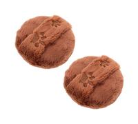 SHINEOFI 2pcs round Plush Body Powder Puff with Cute Embroidery Design Reusable Dusting Applicator for Daily Use Excellent Powder Pickup Boxpacked Polyester Makeup Puff