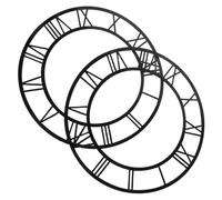 SHINEOFI 2pcs round Wall Clock Stickers Roman Numerals, Black High-transparency Acrylic Mirror, Functional Time Display and Decorative, Simple Yet Elegant Design for Office and Living Room