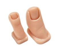 SHINEOFI 2pcs Silicone Fake Feet for Nail Practice with Lifelike Texture and Ergonomic Design, Beige Toe Shape for Nail Art Painting and Manicure Practice