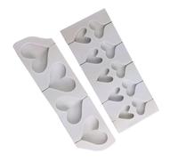 SHINEOFI 2pcs Silicone Heart-Shaped Lollipop Molds for DIY Chocolate Candy Making Large Small Silicone Food Baking Molds Flexible Reusable Oven and Microwave Safe