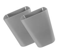 SHINEOFI 2Pcs Small Gray Square Trash Can Set with Open Top, Compact Garbage Bin for Office, Bathroom, Kitchen, Bedroom Waste Container