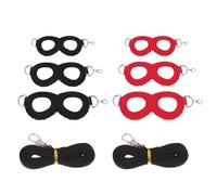 SHINEOFI 2pcs Small Pet Harness Leash Set for Hamster and Lizard, Adjustable Red Black Traction Rope for Outdoor Use, Safe Chinchilla and Reptile Walking Accessories