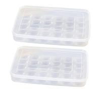 SHINEOFI 2pcs Stackable Egg Carton Refrigerator Egg Organizer Case Lid Freezer Storage Box for Kitchen Counter Pantry Organization